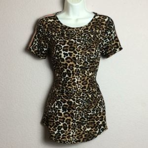 Hot kiss leopard blouse gold detail nwot